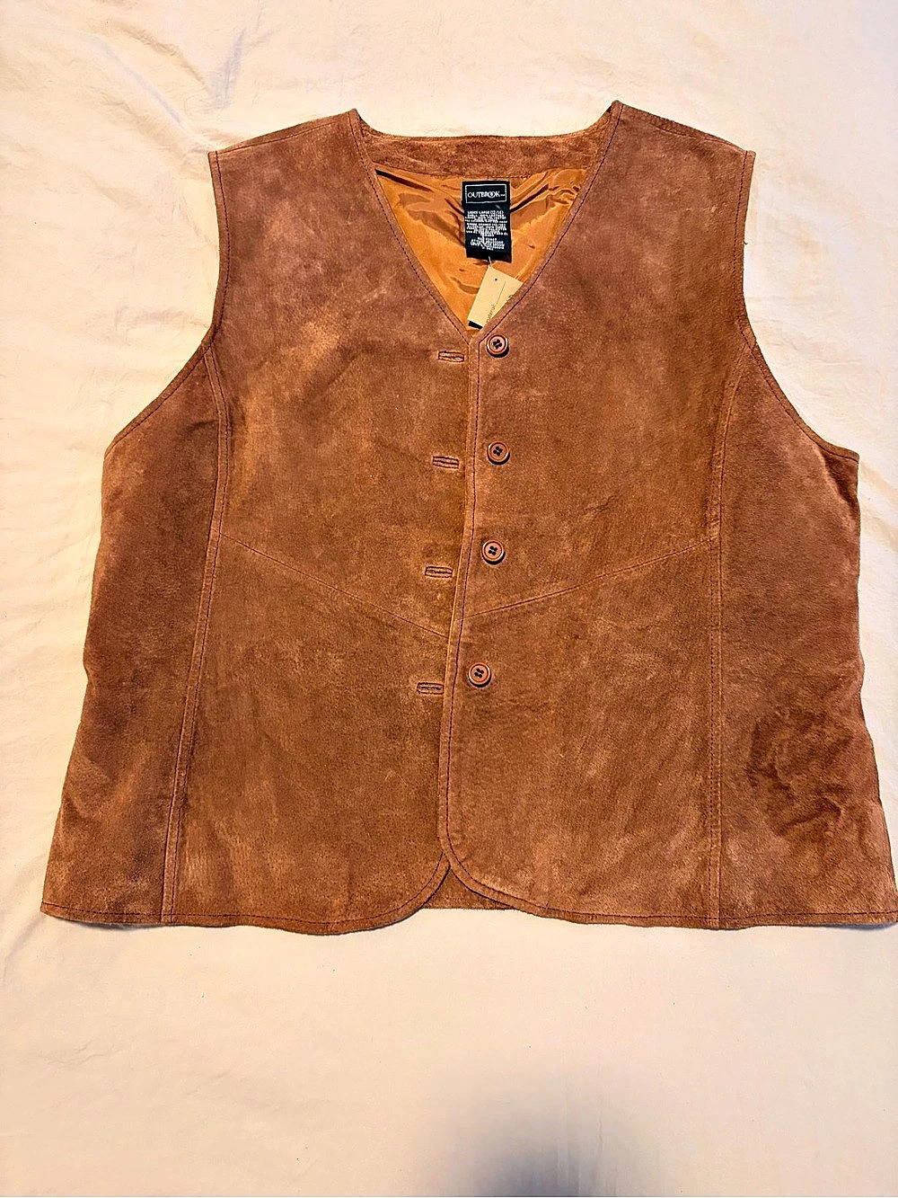 Outbrook Brown Suede Leather Vest - L
